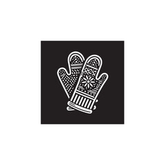 Oven Glove silhouett icon vector symbol design art illustration.