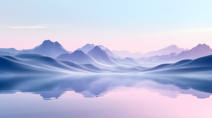 Obraz premium Serene sunrise reflection mountain lake nature photography tranquil environment aerial view calmness and beauty