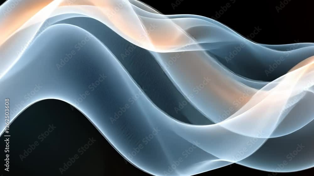 Poster abstract swirling lines and waves create a soothing visual effect against a dark background