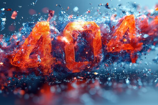 404 Error Page Concept with Dynamic Blue and Red Abstract Elements - Powered by Adobe