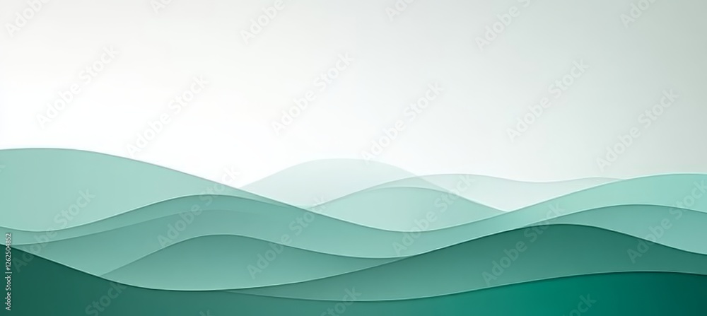 Poster gentle teal waves abstract gradient background with flowing lines and a sense of tranquility