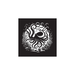 Octopus silhouett icon vector symbol design art illustration