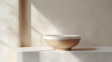 Warm and Cozy: A Wooden Bowl沐浴在阳光下的木碗