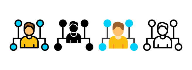 Set of Affiliate Performance Line, Line Filled, Glyph, Flat Icons