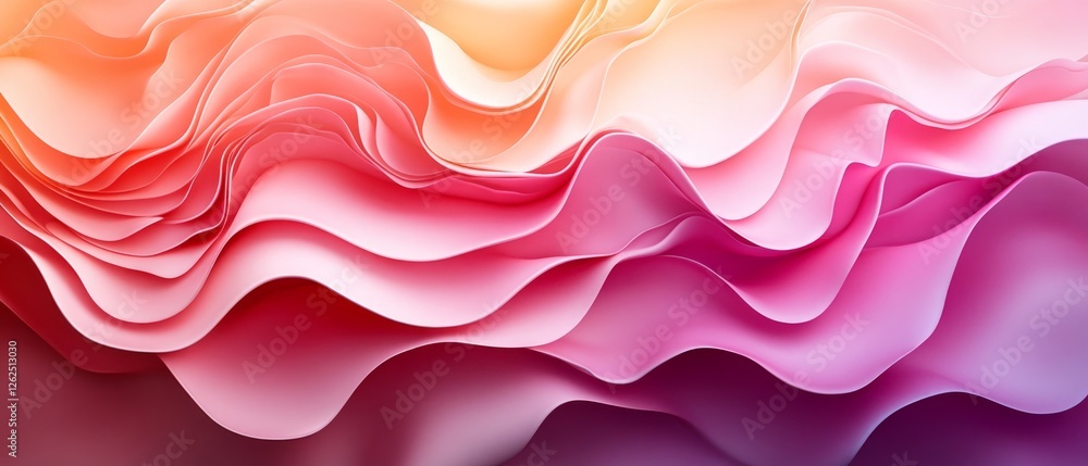 Poster swirling layers of vibrant colors transition smoothly from orange to pink, showcasing an abstract de