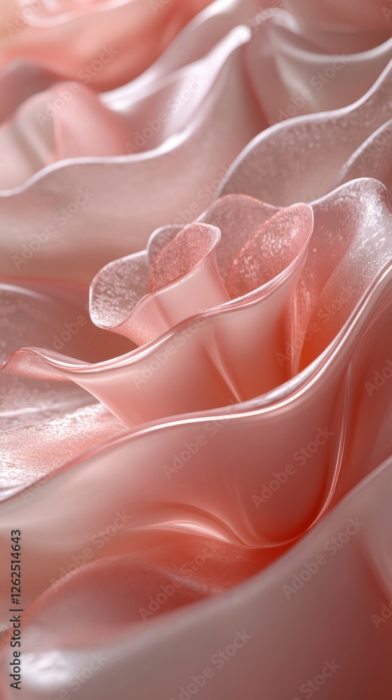 Poster delicate folds of soft pink fabric create a graceful, wave-like pattern that interacts beautifully w