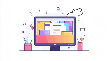 Computer Folder and Files for Document Transfer
