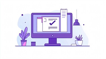 Computer Approved Documents with Checkmark Notification
