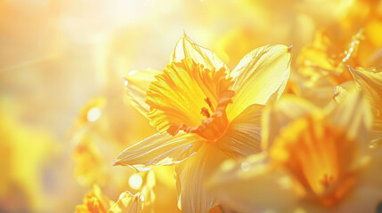 Golden Daffodils for St. David's Day - Floral Stock Photo