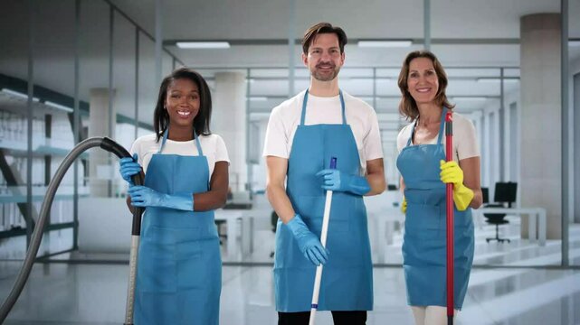 Commercial Janitor Cleaning Staff