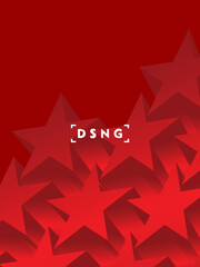 Modern red background with luxury 3d abstract star pattern. Modern shiny red star pattern. Futuristic technology concept, suitable for covers, posters, banners, brochures, websites, etc.