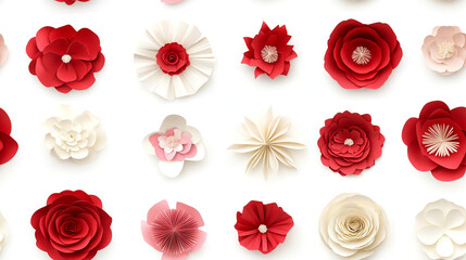 Fototapeta premium Paper flowers background.