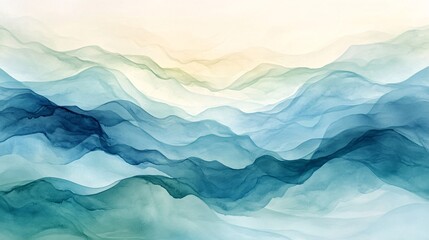 Obraz premium Seamless abstract watercolor pattern with flowing water, featuring gentle waves and blended colors for a serene and fluid design.