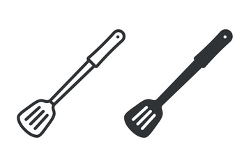 Spatula icon on white background. Vector art image illustration, isolated on white background.