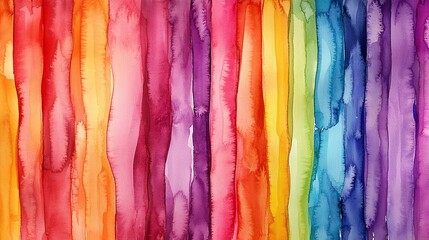 Naklejka premium Abstract watercolor background with vibrant rainbow colors blending seamlessly, creating a lively and dynamic design.