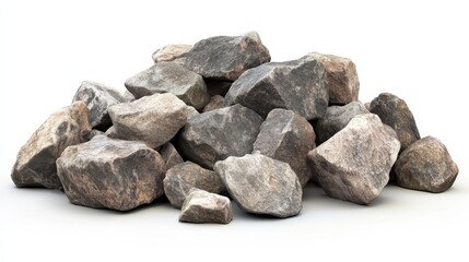 3D illustration of a debris of rocks