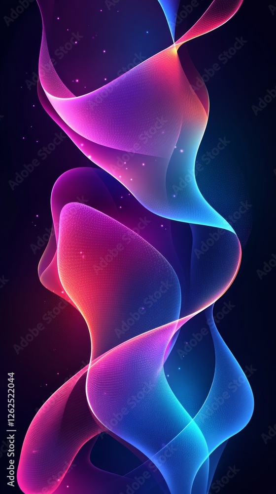 Poster swirling patterns of vibrant colors intertwine gracefully against a dark backdrop, creating a mesmer