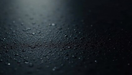 Deep black, mirror-like aluminum surface reflects light subtly , shiny, graphic, photography