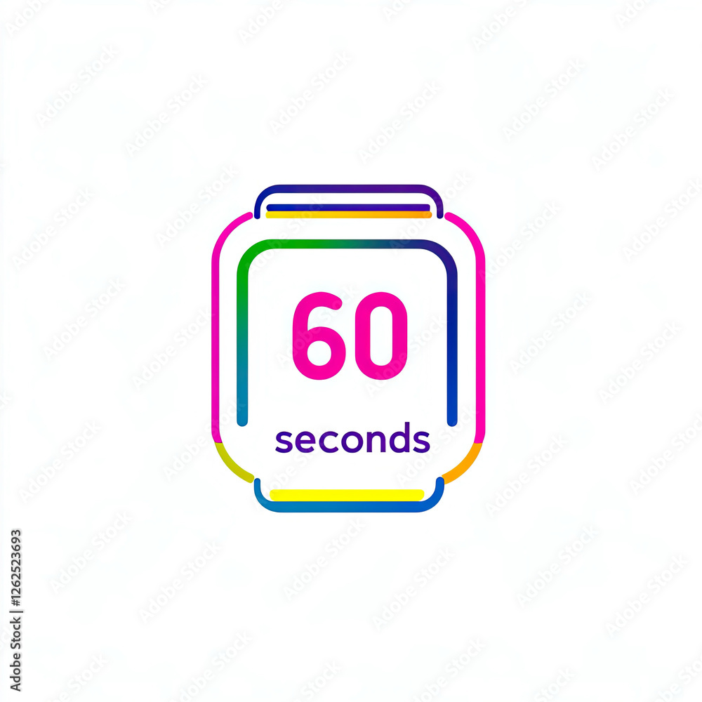 Poster sixty seconds timer colorful digital clock countdown minute