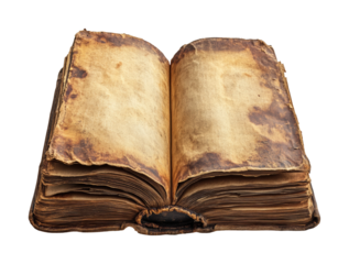 Ancient book discovery library isolated on transparent background, png