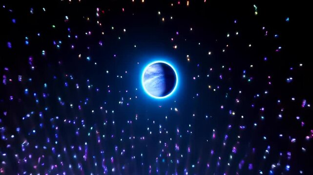 Video Player Interface Displaying Colorful Light Effects