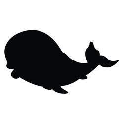 Cute cartoon hand drawn vector baby Dolphin icon silhouette.
