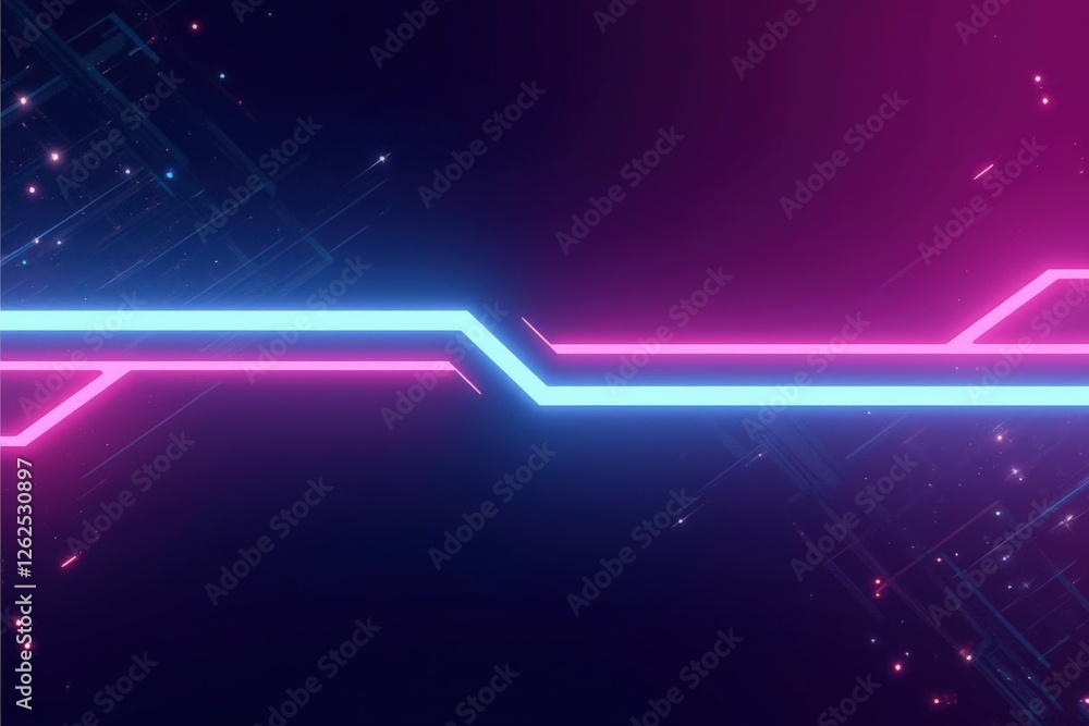 Poster a captivating display of futuristic neon light patterns on a dark background, emphasizing vibrant co