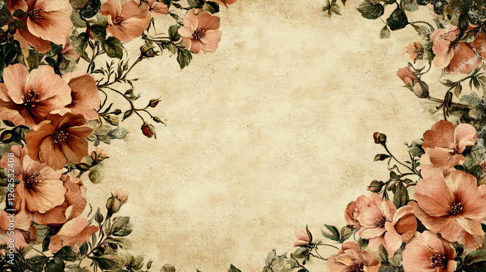 Poster floral frame in victorian style for design as a background. jpeg version also available in gallery