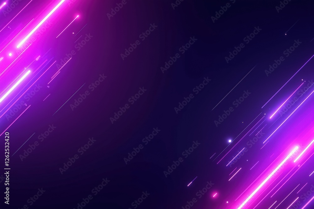 Poster a vibrant display of neon lights in abstract patterns illuminating the dark background with purple a