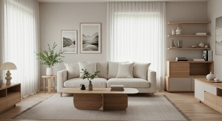 Serene Japandi Living Room
