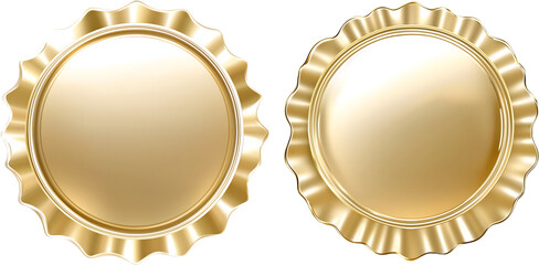 Two Gold Badge Elements, PNG Format