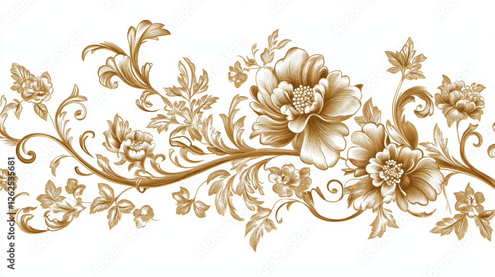 Poster set of vintage floral patterns and embellishments isolated on white background. jpeg version also av