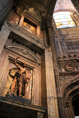 sculpted st john the baptist in a cathedral in avila in spain
