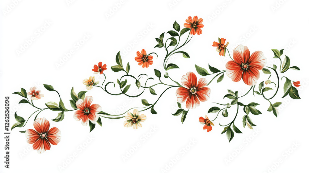 Poster set of vintage floral patterns and embellishments isolated on white background. jpeg version also av
