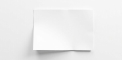 Fototapeta premium Flat, uncreased white notepaper isolated against a plain white background , empty, geometric