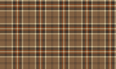 Seamless plaid, brown, cream, and bright orange, suitable for designing clothes such as skirts and pants, making clothes look interesting and unique.