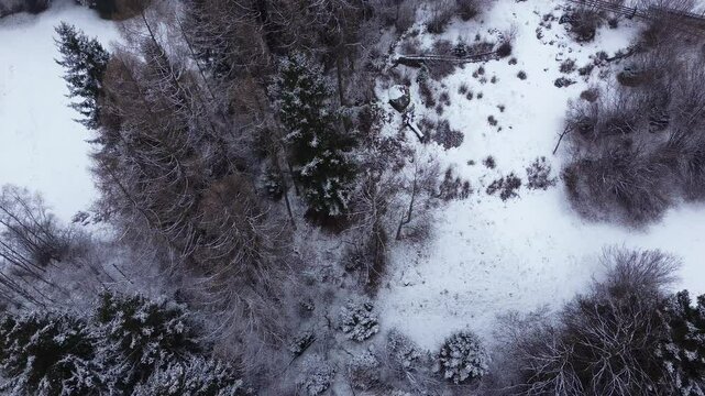 This is a large ski area that prepares Cortina 2026 in Italy. The locations are captured with a drone that shows the beauty of winter sports that combine blue sky, white snow and beautiful trees