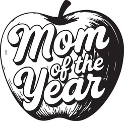 Mom of the year T-shirt design, Mother and Baby, Happy Mom with Child one year old sitting on floor,