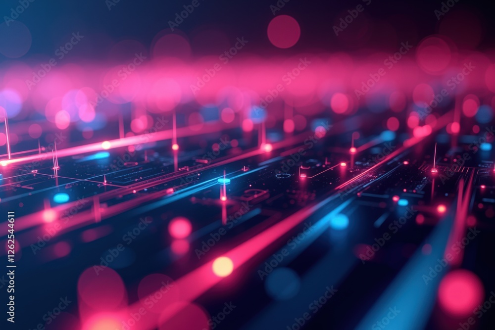Poster a vibrant visual representation of digital connectivity, showcasing glowing lines of data in shades 