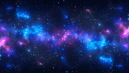 Radiant Cosmic Dreamscape A Symphony of Holographic Lights and Sparkling Glitter on a Deep Blue Canvas