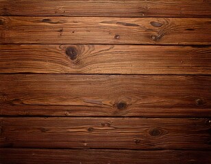 Obraz premium a close-up texture of rustic brown wood planks. The natural grain and knots add warmth and character to the surface 