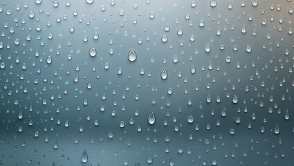 Realistic water droplets forming on a gradient background