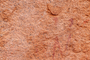 Close-up of prehistoric rock art of the san people in Namibia, near Spitzkoppe.