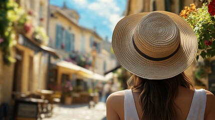 Fototapeta premium Solo Female Traveler Enjoying the Beauty of Nature