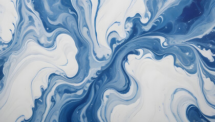 Blue and white marble texture with organic, fluid veining