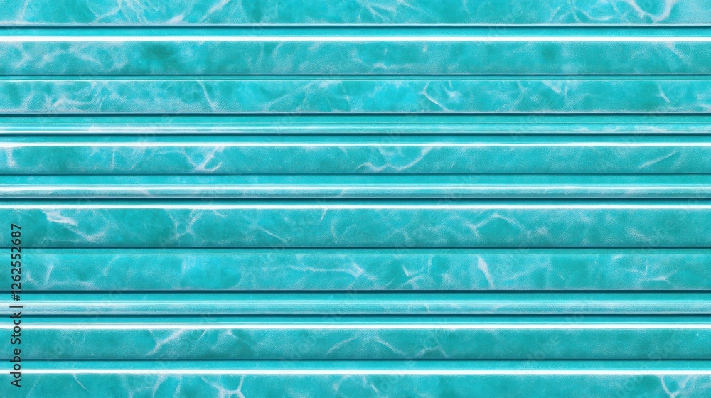 Poster textured turquoise surface with parallel lines and reflections