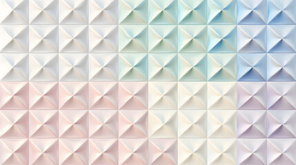 A textured pattern of pastel-colored pyramids arranged in a grid format.