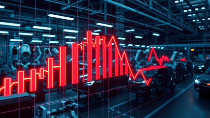 Automotive Industry Decline with Falling Market Chart