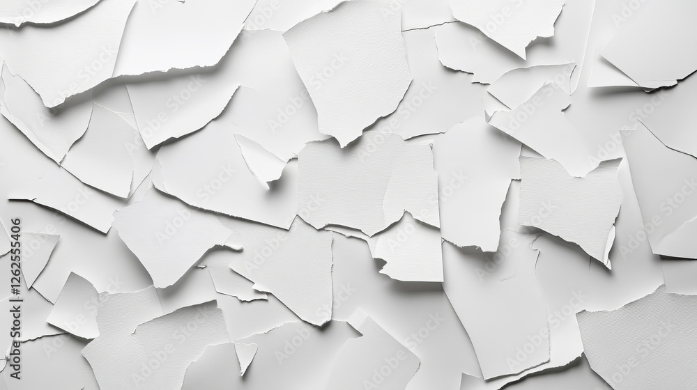 Poster white torn paper note rips, sheet edges and page scraps, vector notebook pieces. white torn paper an