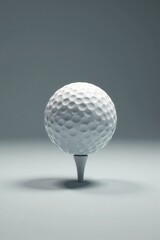 Perfectly lit golf ball, minimalist gray, soft shadows, realistic , grey, round, sport